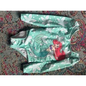Disney Princess Ariel Little Mermaid Girls Long Sleeve Swimsuit Mint Green 3T